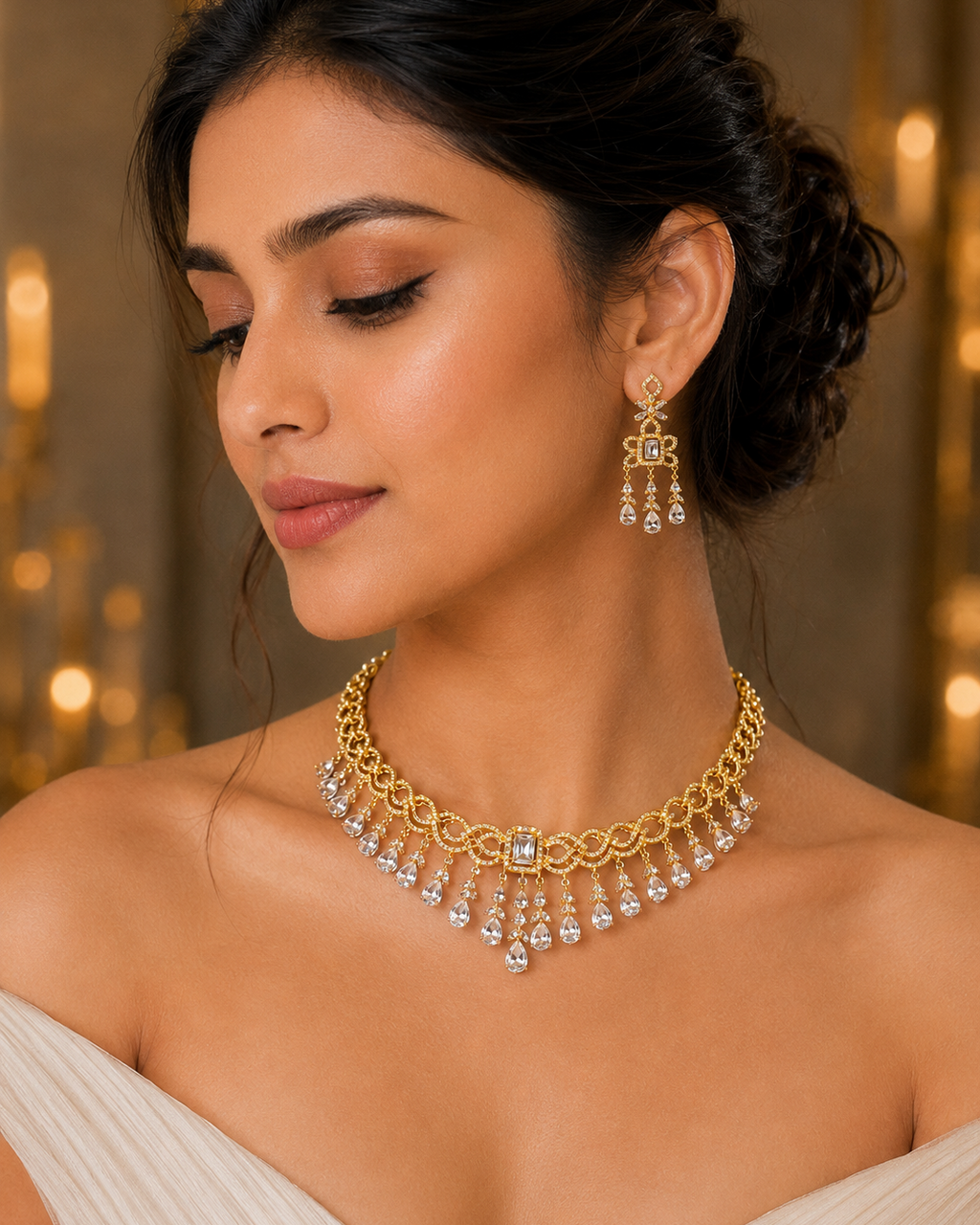 Aurikala Celestia Teardrop Necklace Set