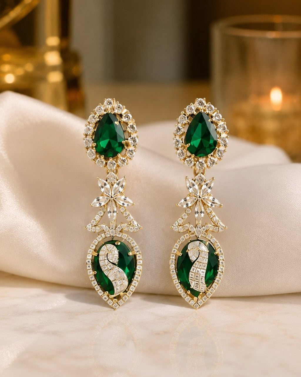 Aurikala Emerald Swan Royal Necklace