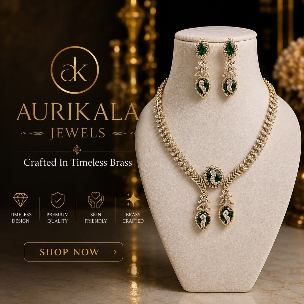 Aurikala Emerald Swan Royal Necklace