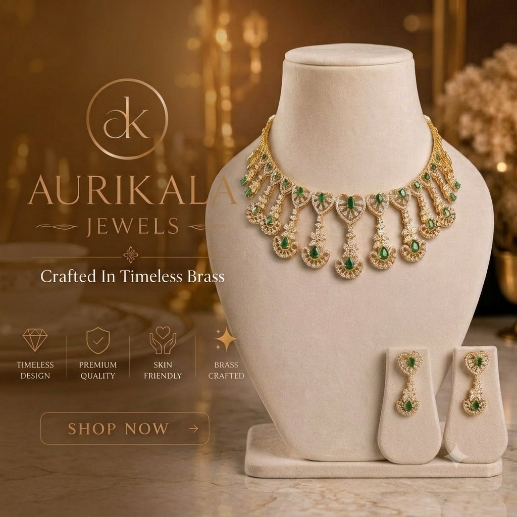 Aurikala Emerald Noor Necklace Set