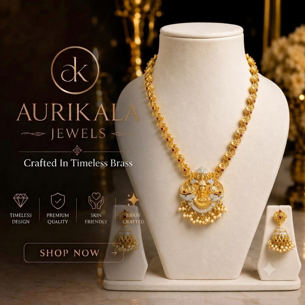 Aurikala Laxmi Temple Pendant Set